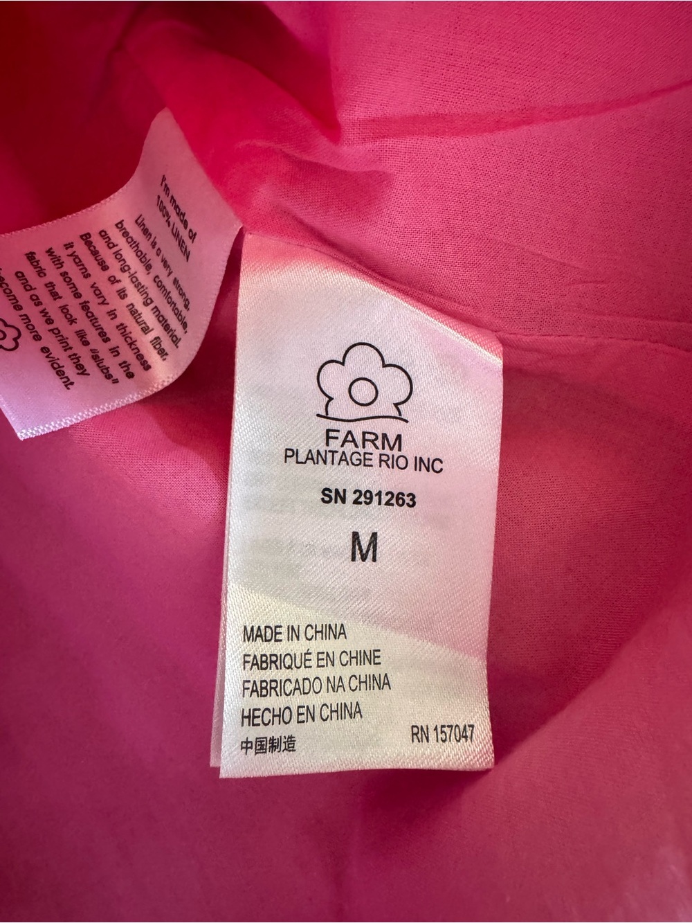 Farm Rio Octo Cool Red/Pink Linen Wrap Skirt - Picture 9 of 10